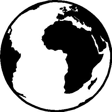 Globe Black And White Outline - Free Clipart Images