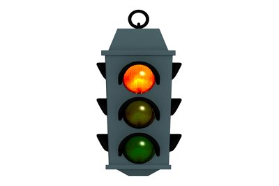 Computer generated animation of a stop and go traffic sign ...