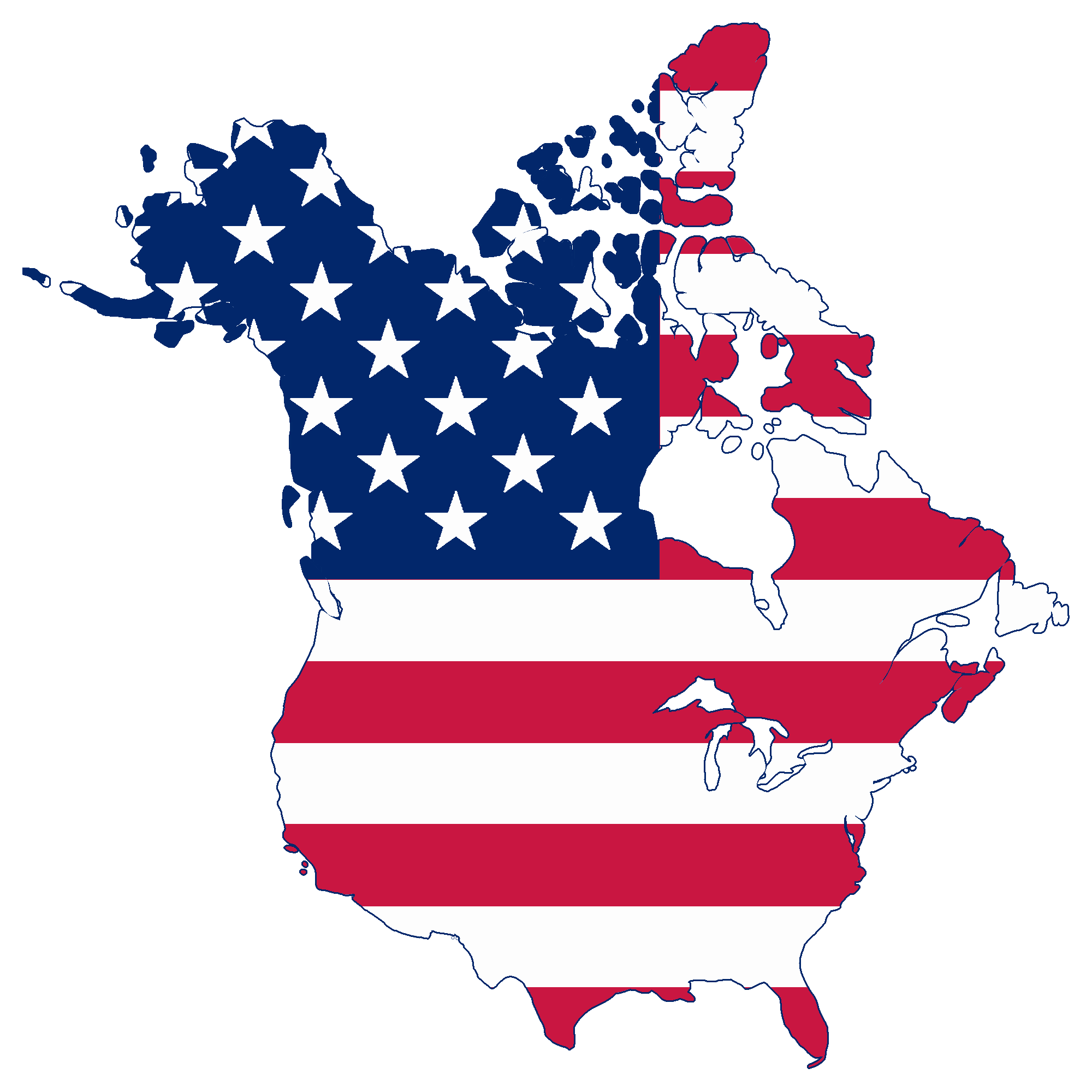 Flag map of Canada and United States (American Flag).png ...