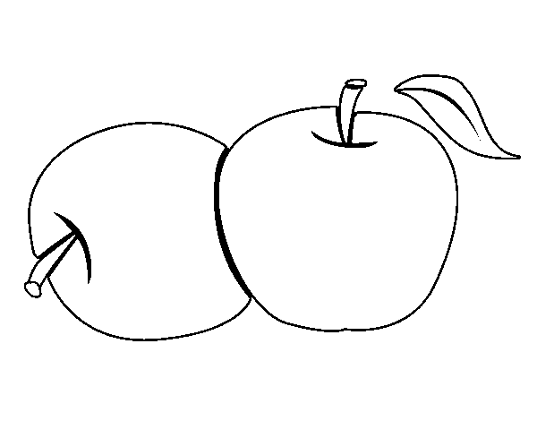 Coloring page Two apples to color online - Coloringcrew.