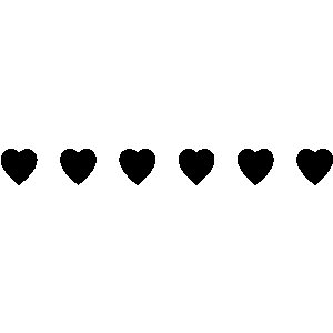 Black line heart clipart