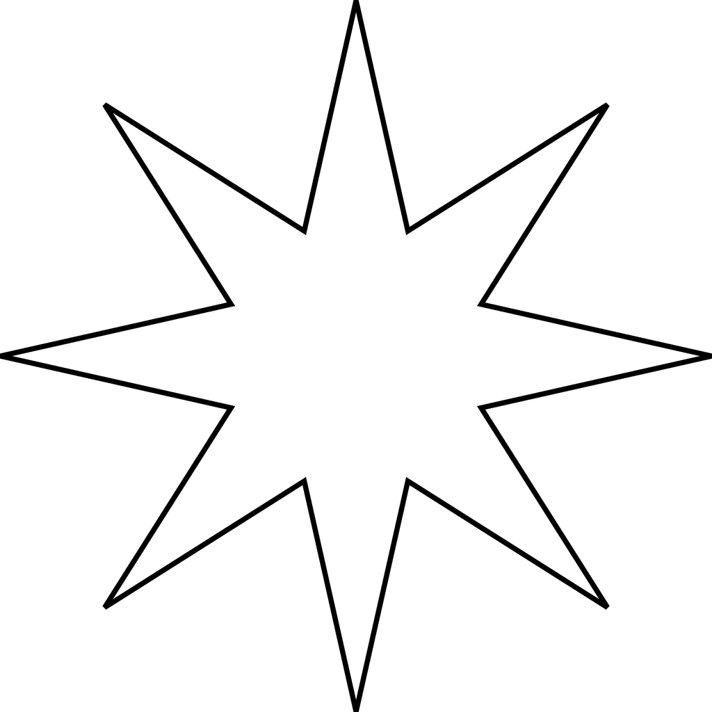 5 point star clipart black and white