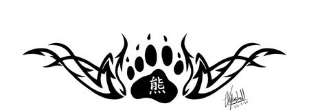 New Tribal And Bear Paw Tattoo Design For Lowerback | Tattoobite.com