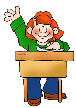 Free Students at Desks Clip Art by Phillip Martin