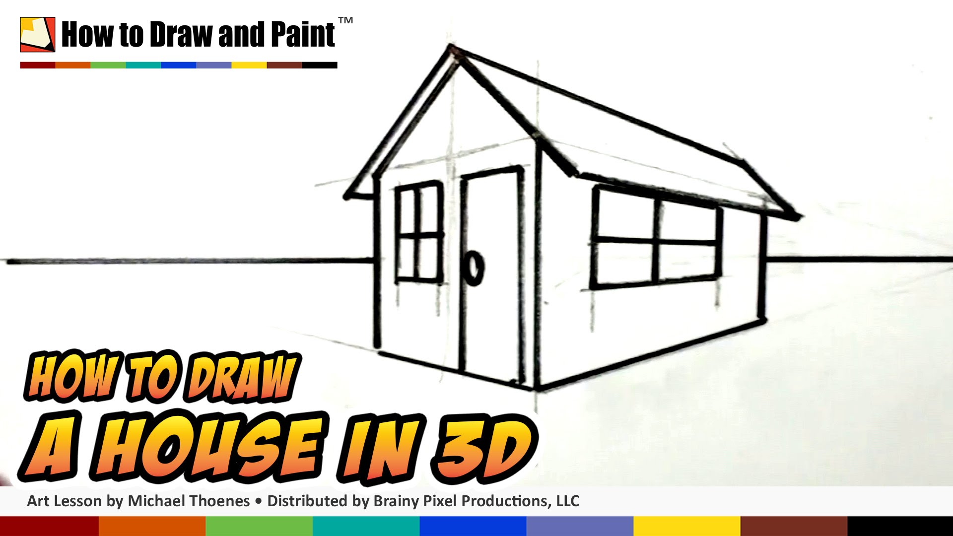 How to Draw a House in 3D for Kids - Art for Kids - Easy Things to ...