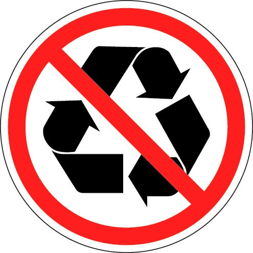 Do Not Recycle (ISO Prohibition Symbol)