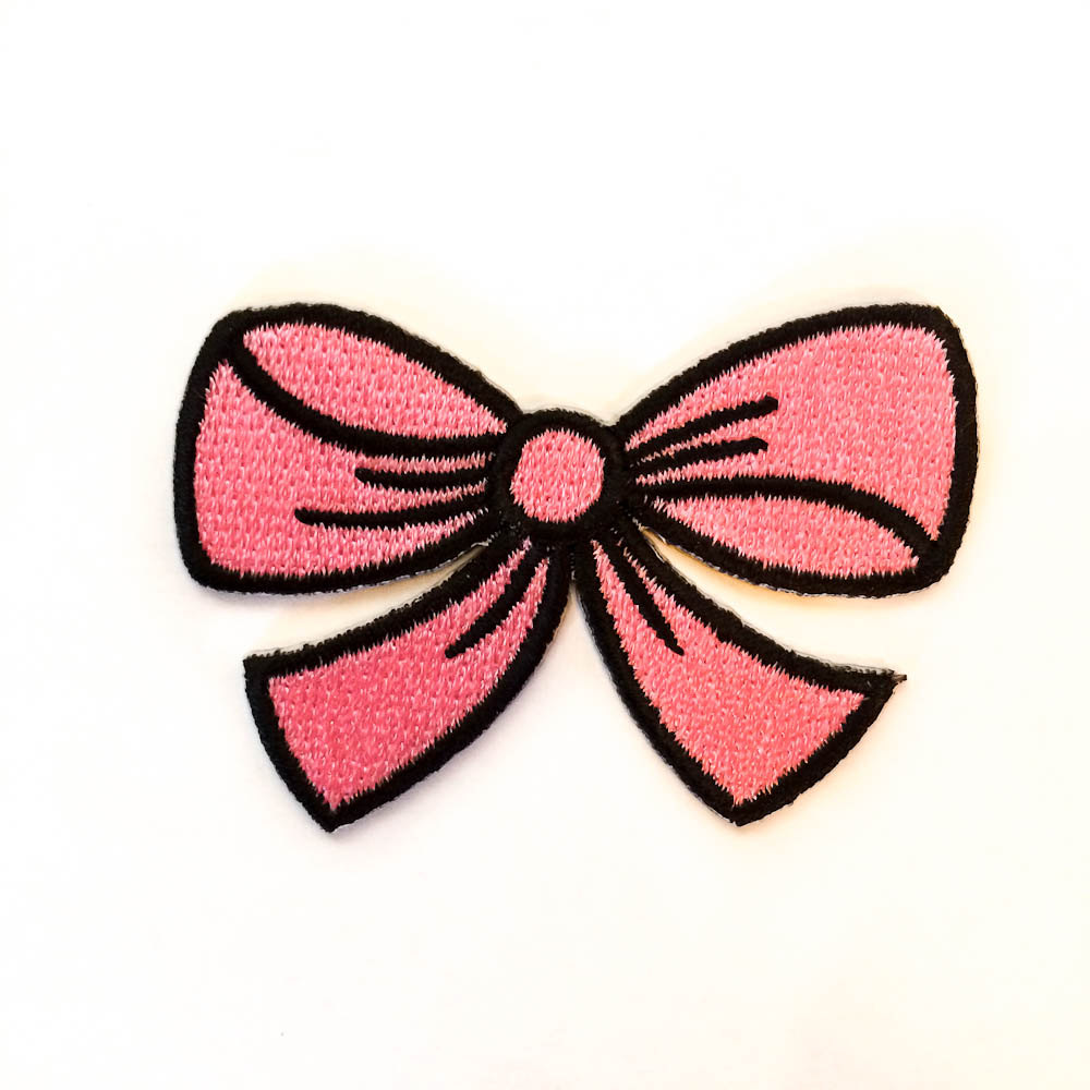 Rockabilly Bow / Iron-on Patches / PINK / Cartoon Bow by Tattooit
