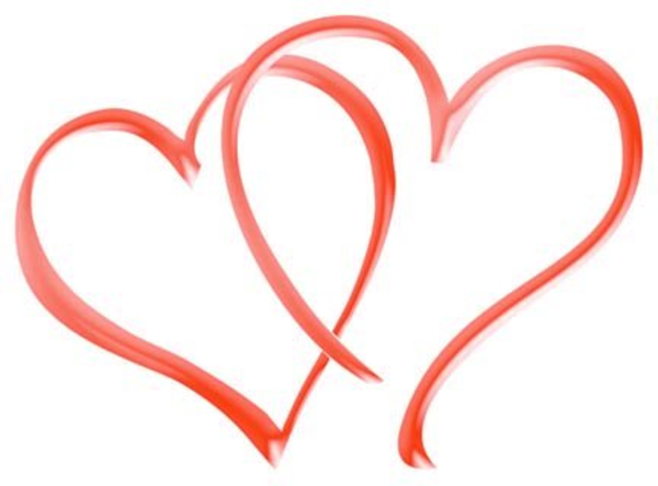 Red double heart clip art