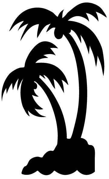 Palm Tree Outline Clipart
