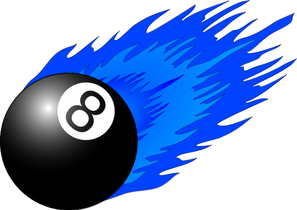 Pool 8 Eight Ball Flame Flaming Fire v2 - vector Clip Art