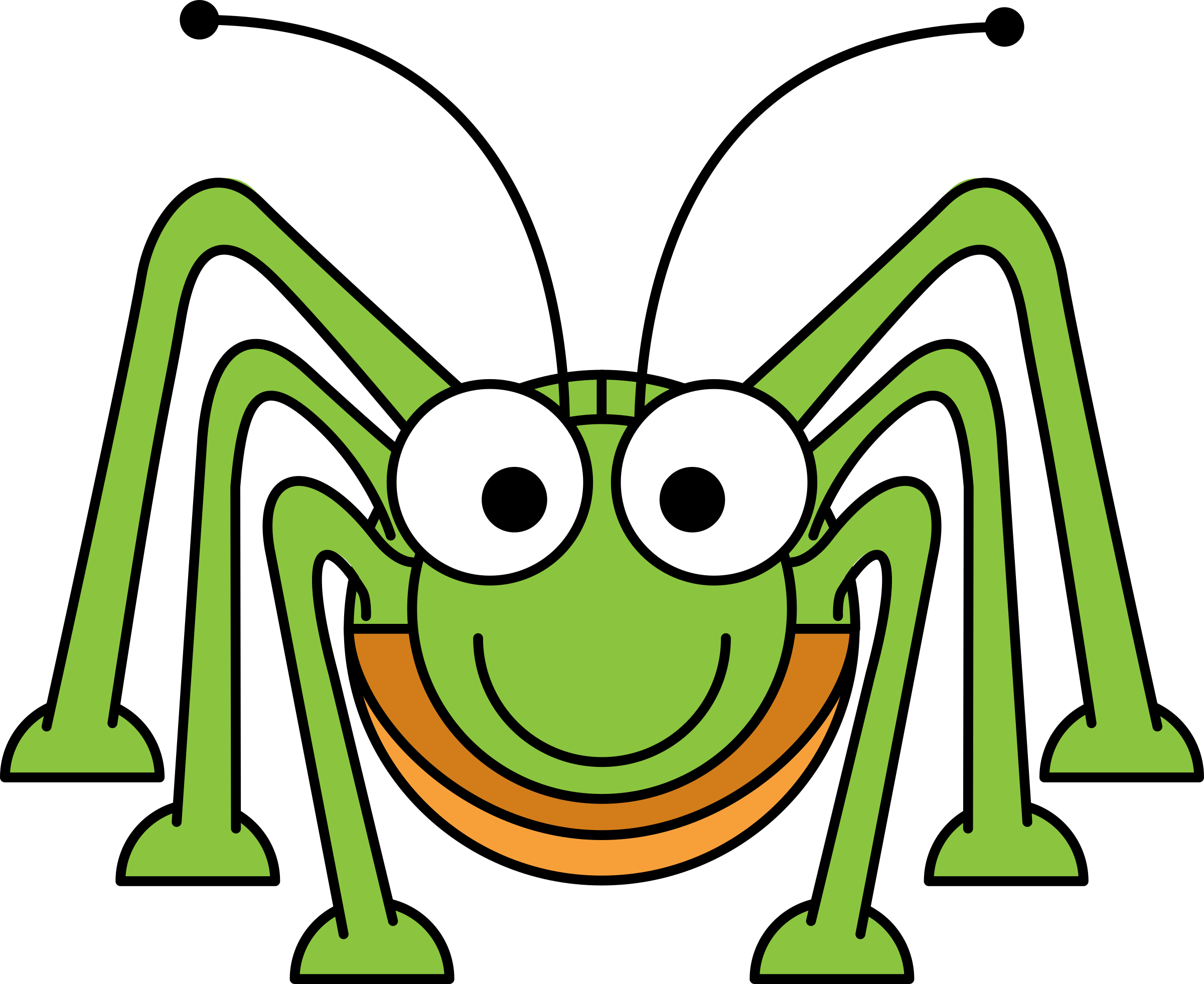 Clipart - Cartoon Grasshopper