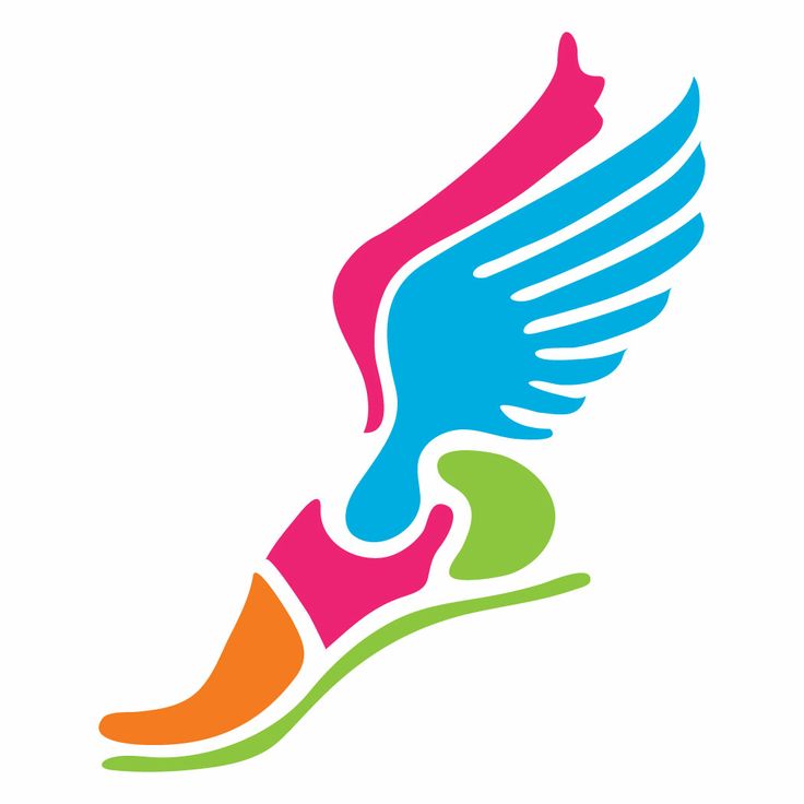 Running shoes with wings clipart
