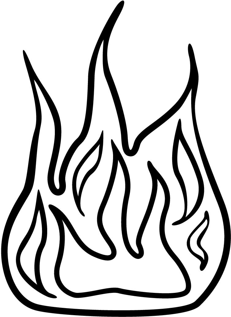 Flame art clipart black and white