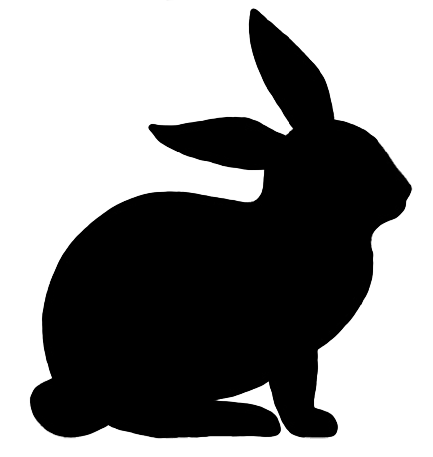 Rabbit head clipart silhouette