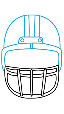 football helmet drawing front view