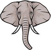 Elephant face clip art