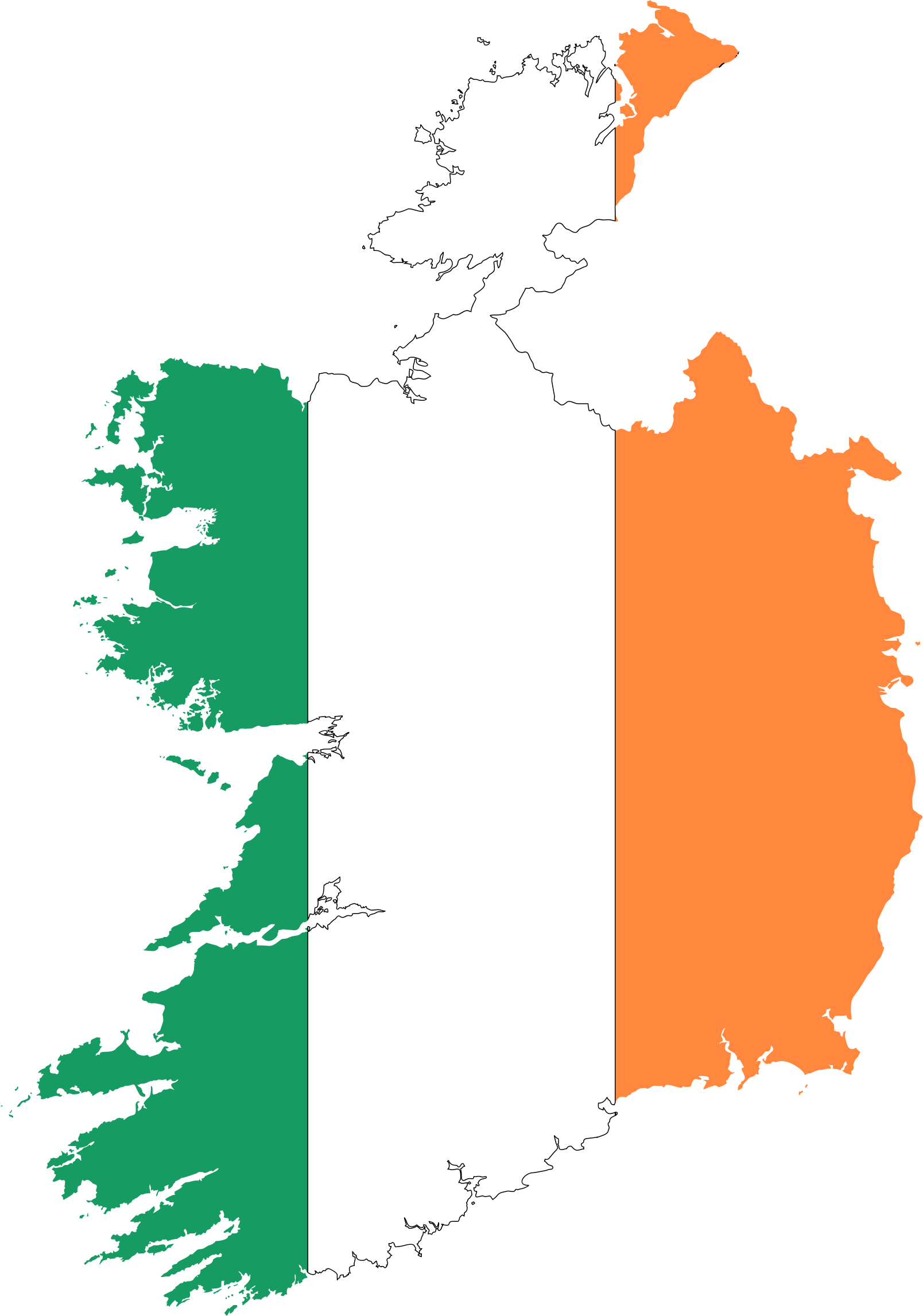 Clipart - Republic Of Ireland Map Flag
