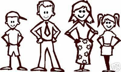 Stick figure families clipart