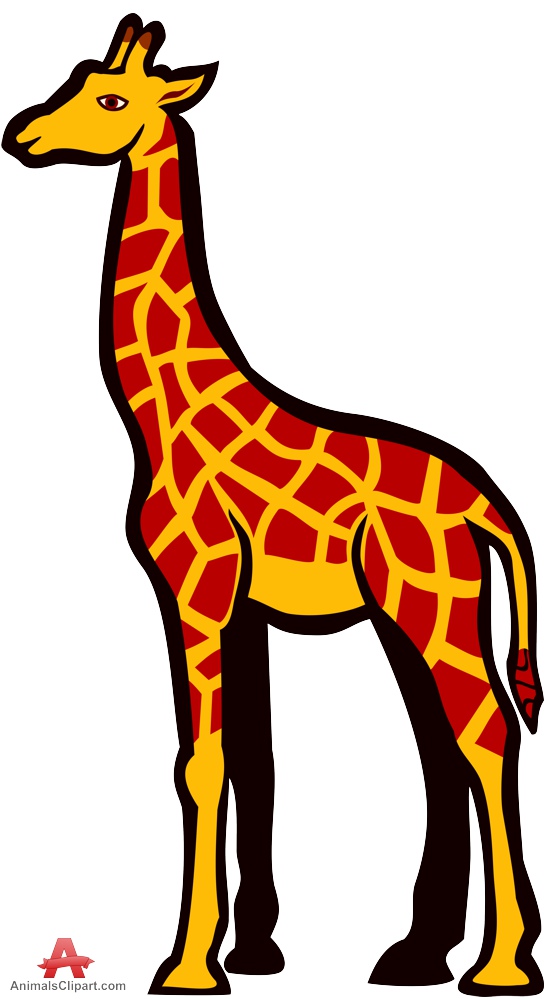 Giraffe Clipart Outline in Colors | Free Clipart Design Download