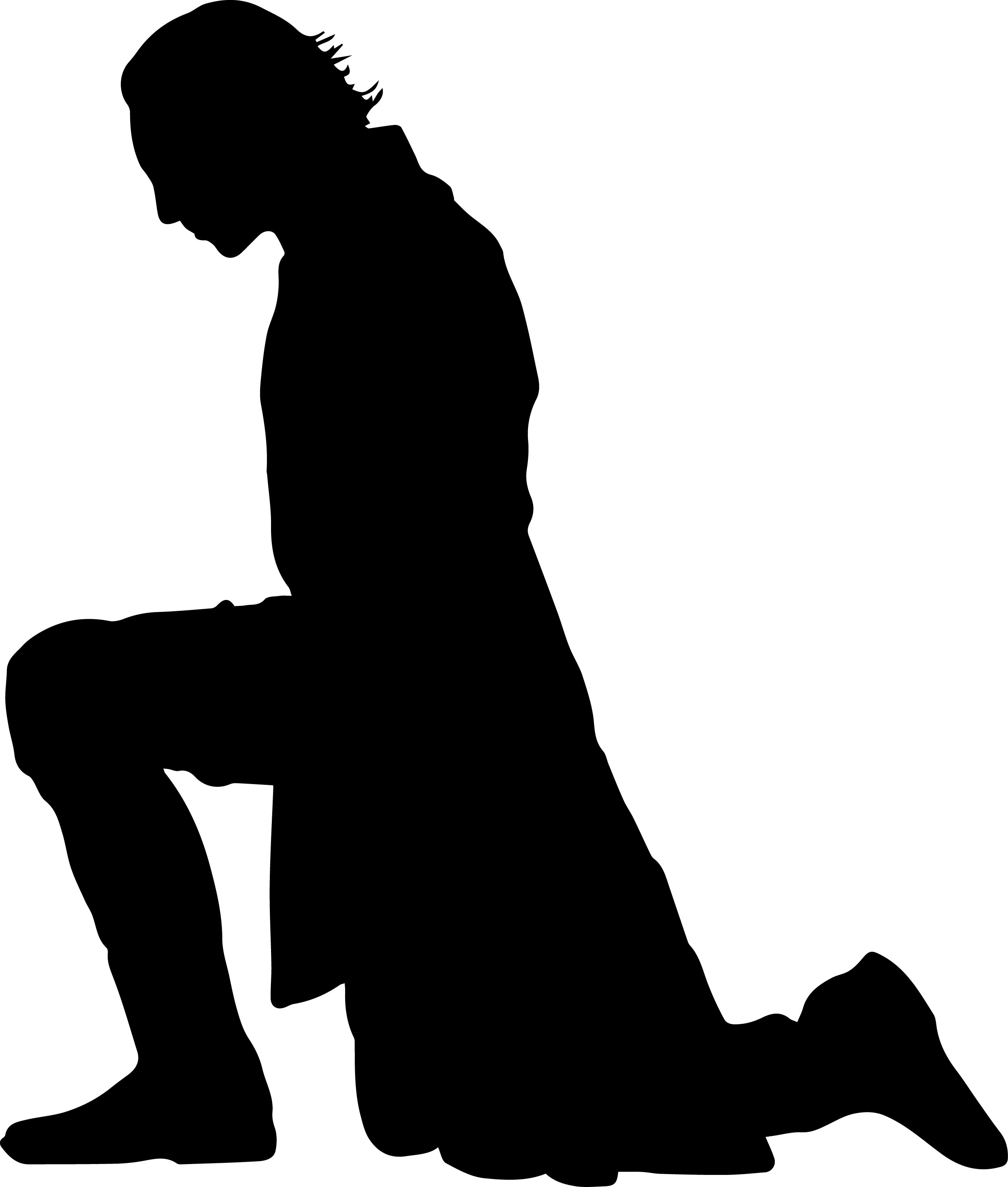 Kneeling prince silhouette clipart