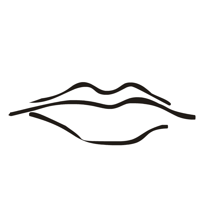 Lips Black And White Clipart
