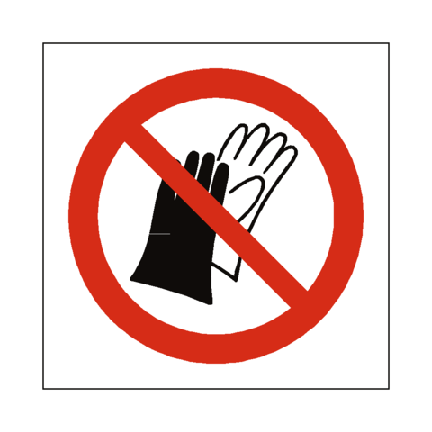 Do Not Wear Gloves Symbol Label | Safety-Label.co.uk | Safety ...