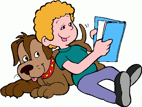 Child reading clip art