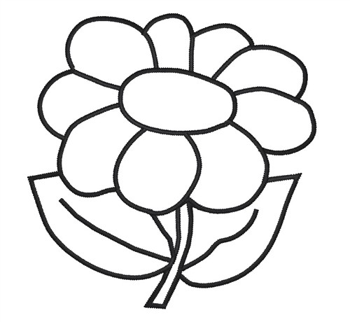 Outlines(King Graphics) Embroidery Design: Flower Outline from ...