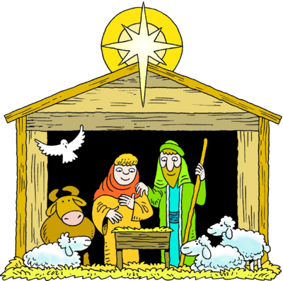 Christmas scenes jesus clipart