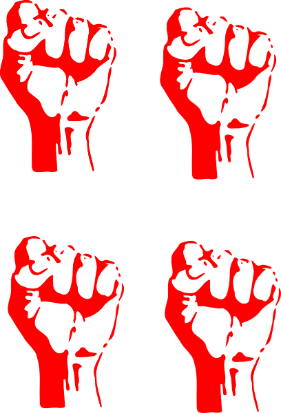 Four Red Fists Clip Art - vector clip art online ...