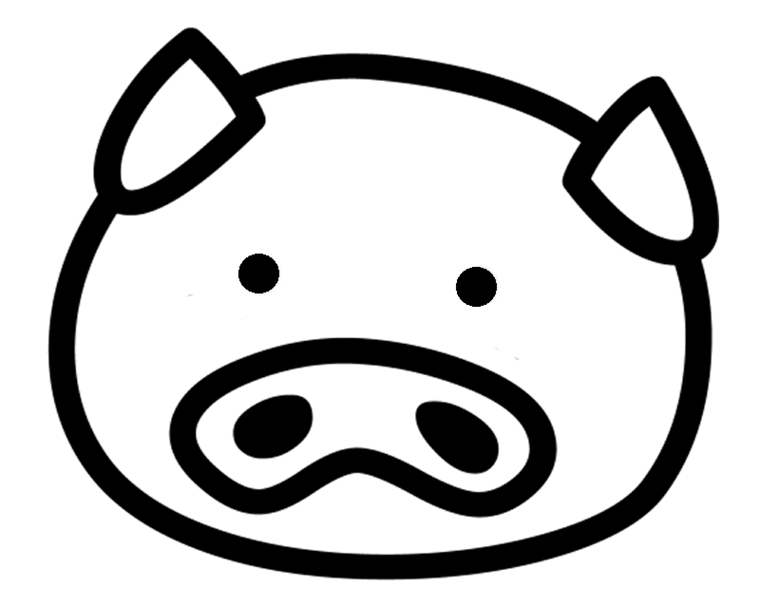 Pig Face Outline Clipart - Free to use Clip Art Resource