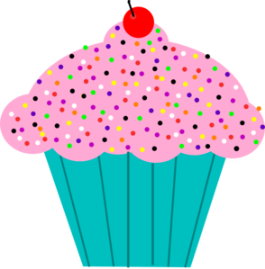 Purple birthday cupcake clipart