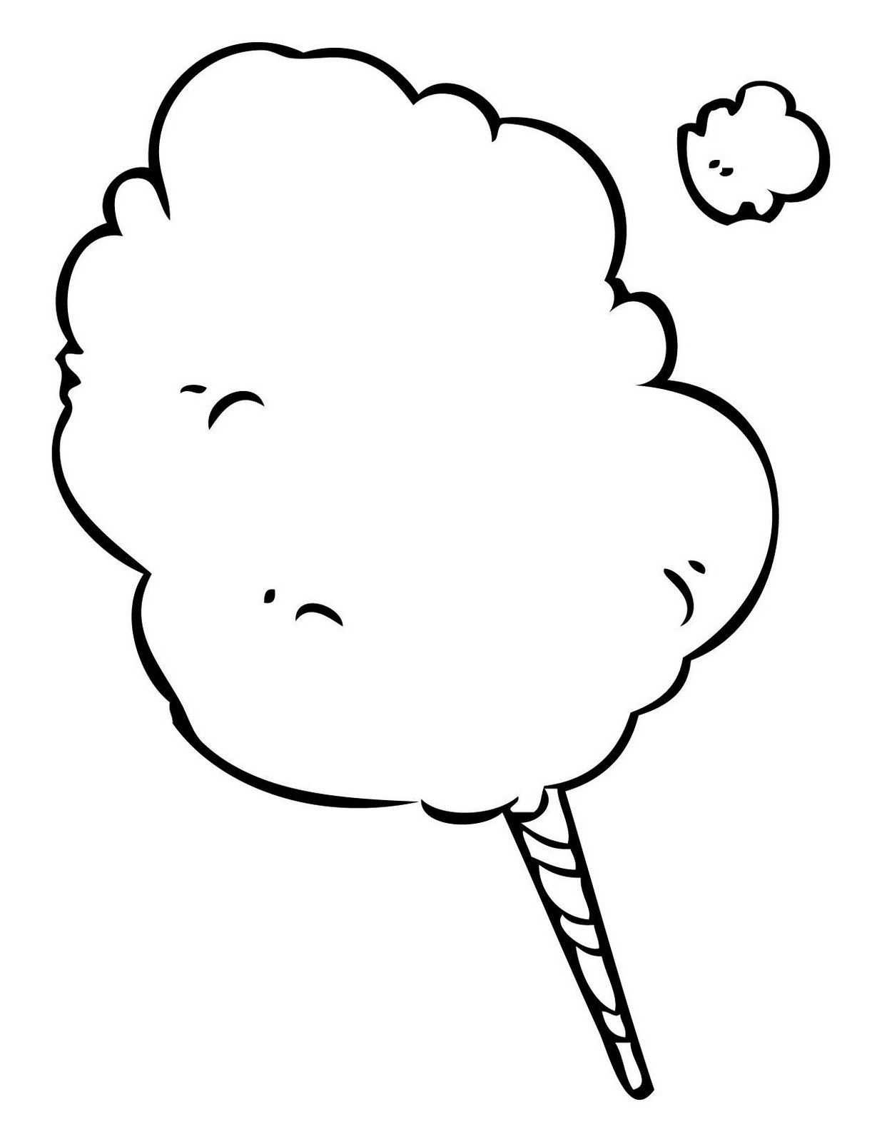 Cotton candy clipart black and white