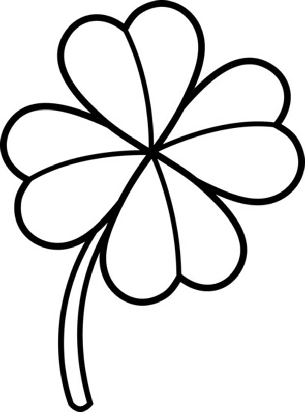 Four-Leaf Clover Lineart Coloring Page: Four-Leaf Clover Lineart ...