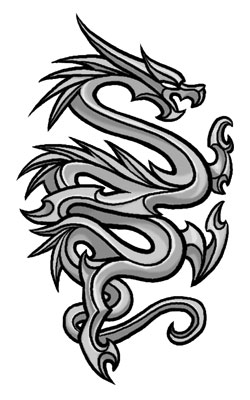 Tribal Dragon Temporary Tattoo by Custom Tags