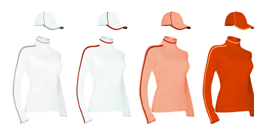 Colorful T-shirts and caps uniform vector template 04 - Vector ...