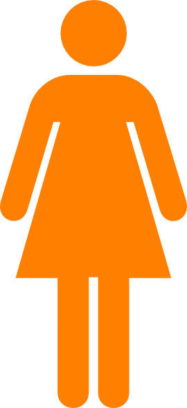Orange Female Restroom Symbol Clip Art - vector clip ...