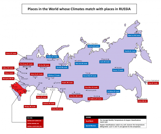Surprising climate maps show similarities between countries