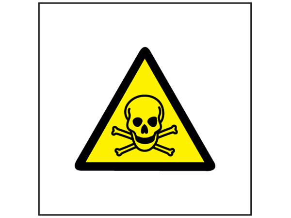 Caution toxic hazard symbol safety sign. | WS1600 | Label Source