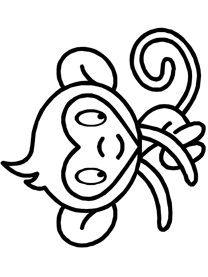 Monkey Face Coloring Page - AZ Coloring Pages