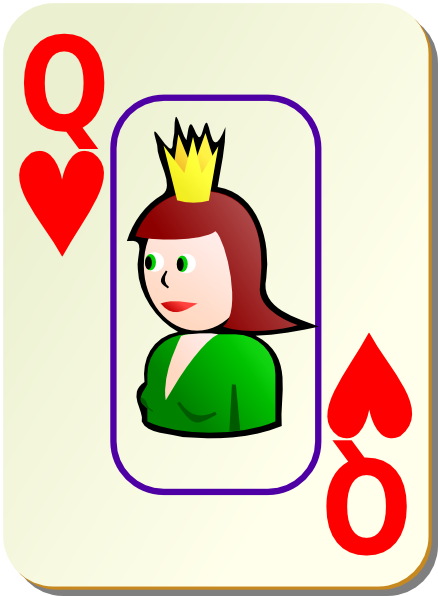 Bordered Queen Of Hearts Clip Art - vector clip art ...