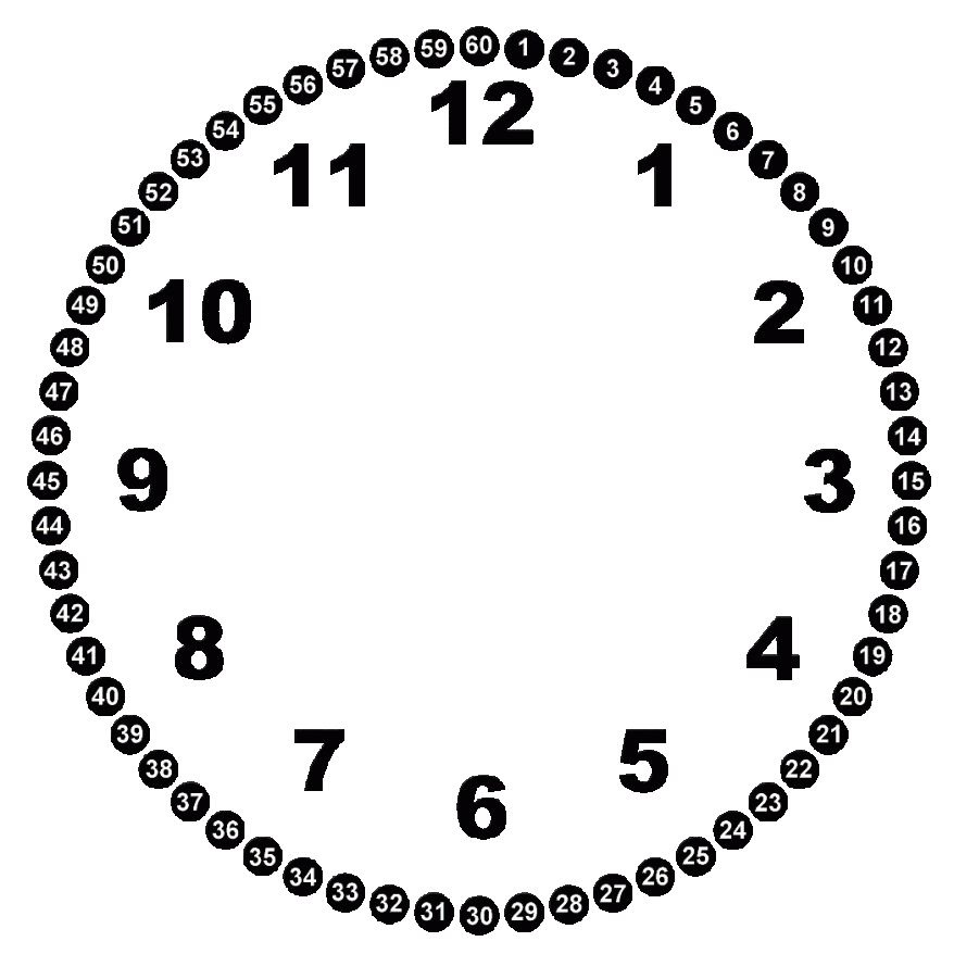 Clock with Minutes and Hours Free Printable / Template / Download ...