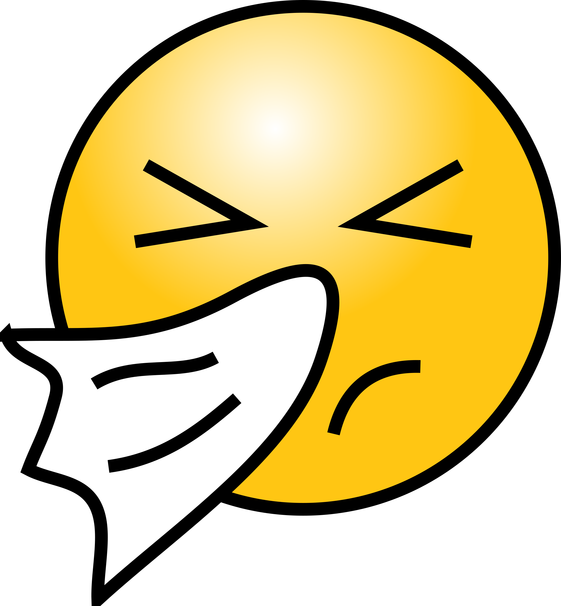 Clipart - Smiley Face with a Cold, Sneezing into Handkerchief