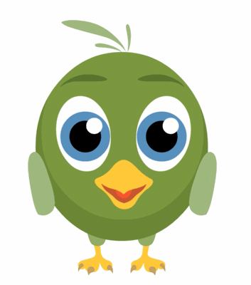 Animals Animated Clipart: green-bird-open-closed-eyes-animation ...