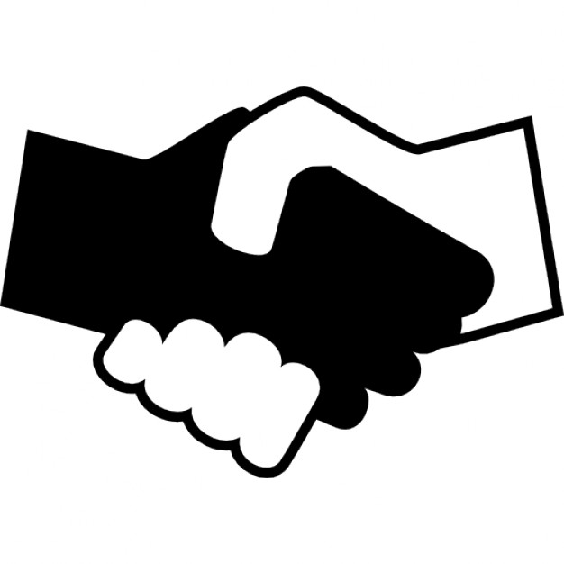 Black and white shaking hands Icons | Free Download