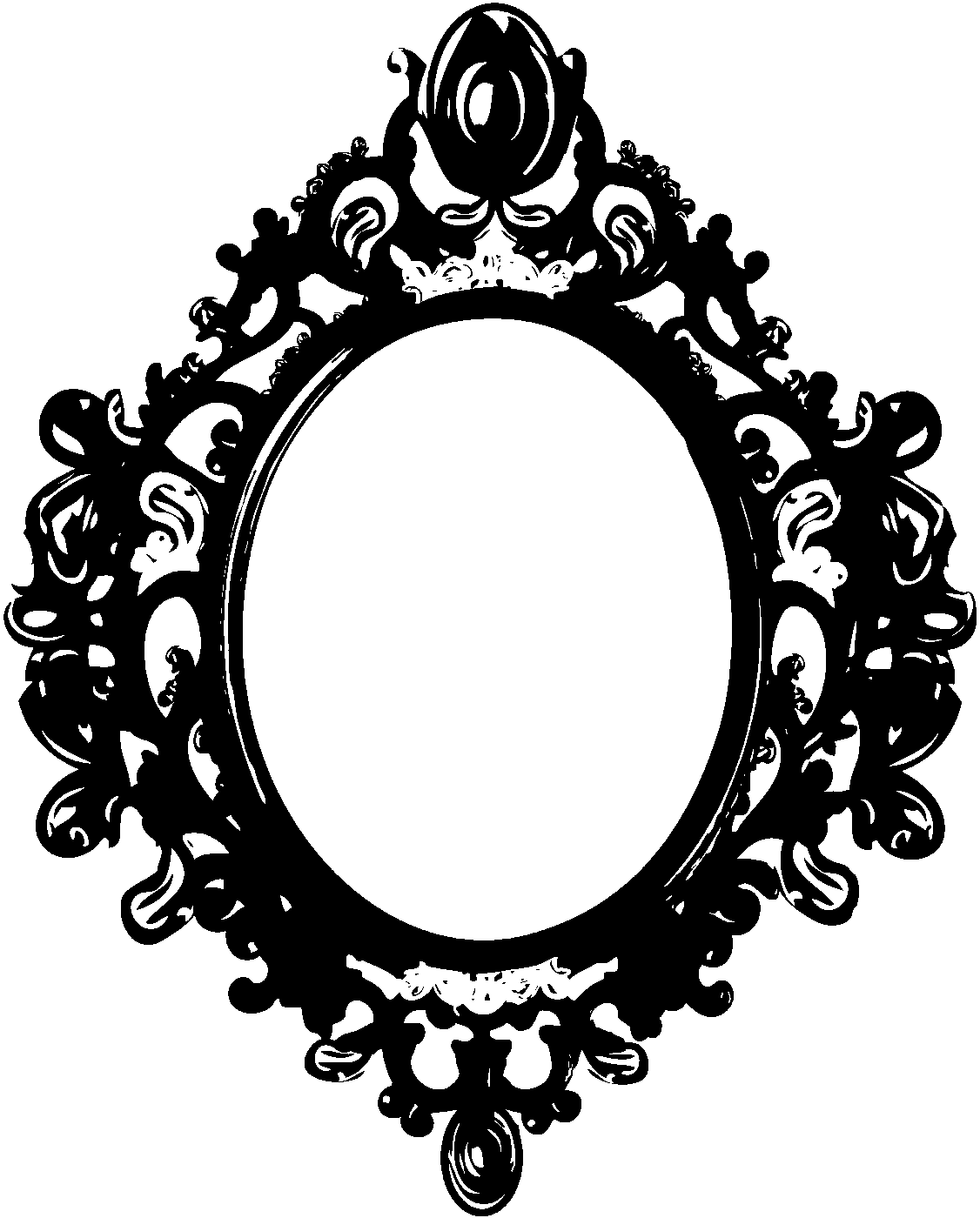 Antique oval frame clipart