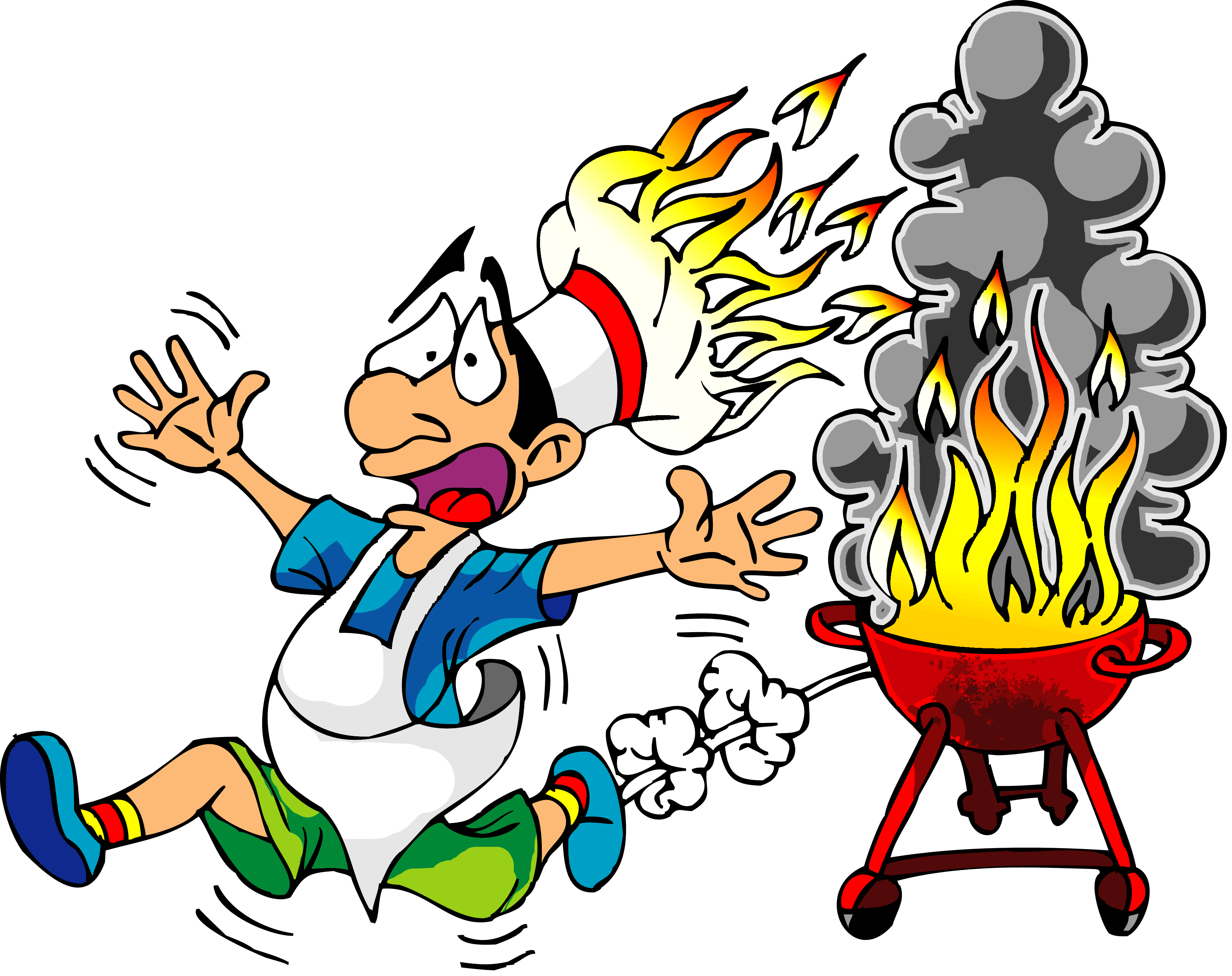Cook With Fire Hat Funny Clip Art