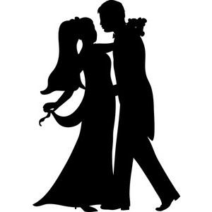 Bride And Groom Silhouette Clipart