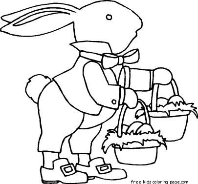 Images of Printable Easter Bunny Basket Template - Jefney