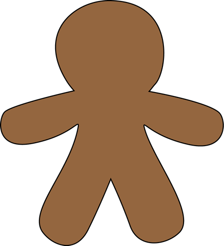 Gingerbread man template with bow clipart - Clipartix